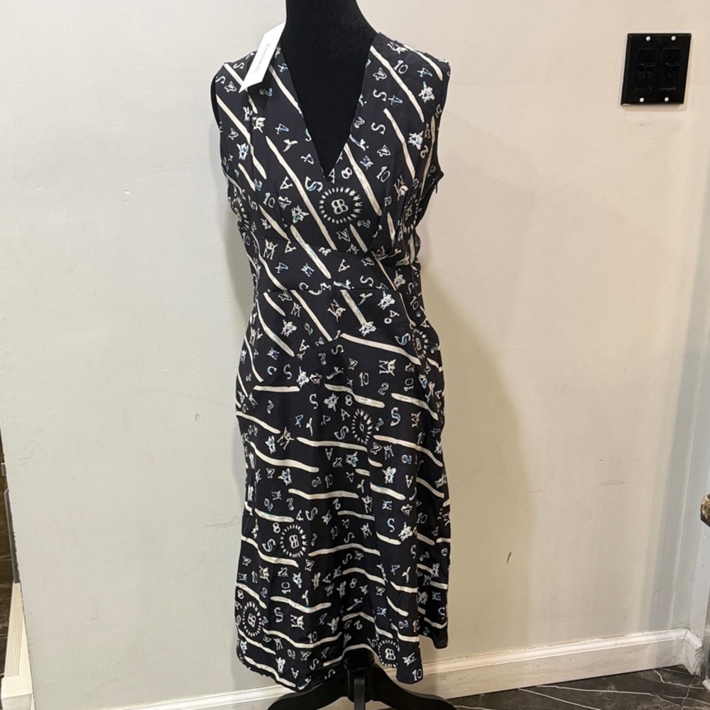 Authentic BALENCIAGA Black and White Patterned Dress